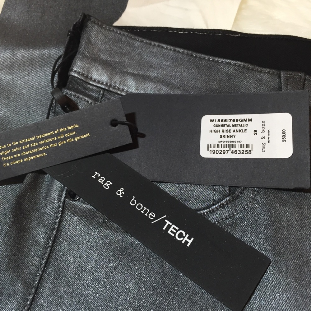 Rag & Bone high rise skinny gunmetal❤️NWT❤️sz29 - Picture 4 of 5